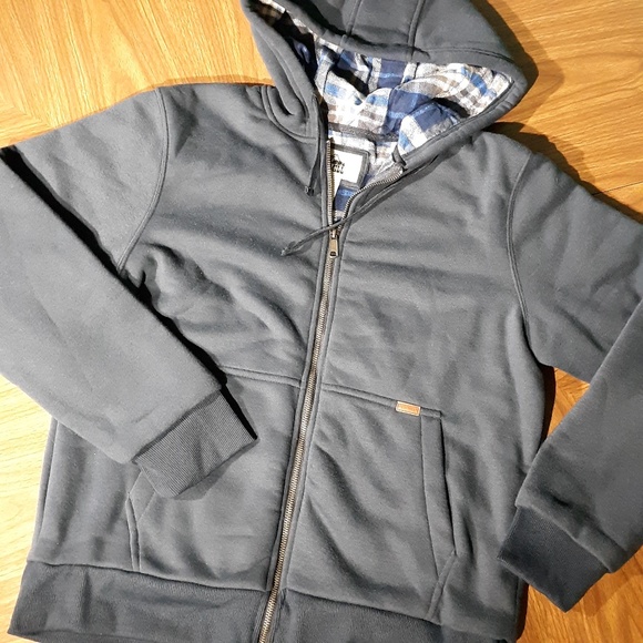 flannel lined zip up hoodie